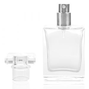 KIRZAX Flacon de parfum vide en verre rectangulaire,Atomiseur Parfum, Vaporisateur Parfum Rechargeable,Bouteille Vaporisateur de Parfum,pour voyage,Sorties(transparent) 50 ml (VLAD SHOP ADV, neuf)