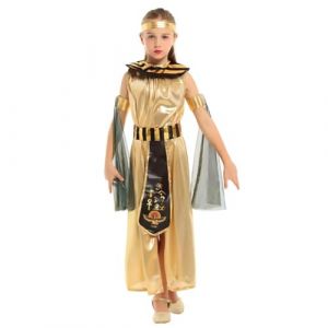 Lito Angels Deguisement Costume Robe de Cleopatre Egyptienne avec Accessoires pour Enfant Fille Taille 12-13 ans, Or Noir (Lito Angels FR, neuf)