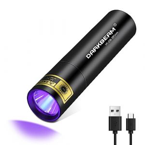 DARKBEAM Lampe Torche UV Lumière Noire 395nm Rechargeable, Lampe de Wood LED Petite Lampe UV, Lampe de poche Ultraviolet pour resine, ongles gel, détecteur d'urine de chat, Mini mais puissant (DARKBEAM Store, neuf)
