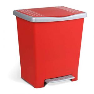 TATAY Poubelle Cuisine avec P&eacute;dale Millenium 21L | Finition Mate | Int&eacute;rieur et Ext&eacute;rieur | Pour Sacs de 20 &agrave; 30L | Plastique R&eacute;sistant Sans BPA | 33,5x30x39 cm, Rouge (TradeINN, neuf)