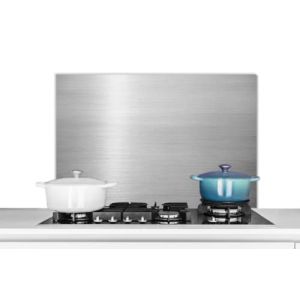 Credence Fond métallique Fond de hotte 90x60 cm Credence aluminium Plaque inox de cuisine (WallCircle, neuf)