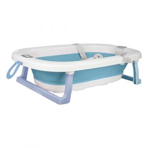 Baignoire Pliable B&eacute;b&eacute; avec Thermometre Digital,Baignoire Bebe avec Tapis de Bain Baignoire de voyage portable pour b&eacute;b&eacute;s et enfants de 0 &agrave; 24 mois Newborn Essentials-80 * 50 * 23 cm-bleu (Hechheu, neuf)
