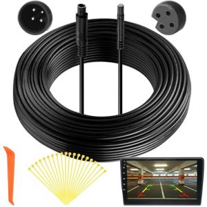 LbsAMP 6M Dash Cam Cam&eacute;ra de recul C&acirc;ble d'Extension de C&acirc;ble Enregistreur de Voiture avec 20 Serre-c&acirc;bles Voiture Cam&eacute;ra de Voiture C&acirc;ble Extension 4 broches m&acirc;le sur prise pour camion camping-car (WFire-EU, neuf)