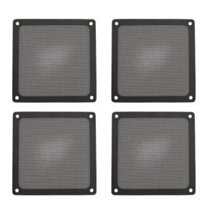 4pcs 140 Mm Fabricant de Poussière Filtre Mesh, Couverture de Poussière Magnétique Filtre de Ventilateur Filtre de Ventilateur PC Filtre Filtre Proof PVC Cover (Black) (Tminny, neuf)