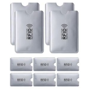 SCJJZ 10 Pack RFID Pochette Protection Porte Carte,Protecteur de Carte Porte-Monnaie Anti RFID FRAUDE Etui Carte Bancaire Anti Piratage,Étui protége des Cartes de crédit Carte Bleue sans Contact (GuangZhouAnTuTuMaoYiYouXianGongSi, neuf)