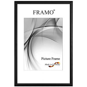 FRAMO Cadre photo &eacute;troits 21 x 27 cm en bois massif | Noir matt | Couleur/taille s&eacute;lectionnable | Cadre pour affiches | Puzzles | Photos N&deg;073 (Framecenter24_online, neuf)