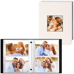 Lanpn Album Photo 10x15 200 Pochette 2 Paquets, Lin Tissu Album pour Horizontal Photos (Beige) (BILLIONRVL, neuf)