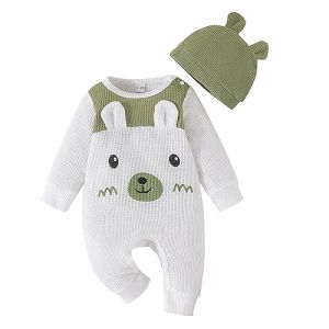 Huttam Body Bebe Garçon Manche Longue Automne Vêtements Bébé Fille Naissance 0-12 Mois Pas Cher Printemps Combinaison Pyjama Bebe Garçon Grenouillère Éléphant Imprimé Barboteuse (jianbaiEU, neuf)