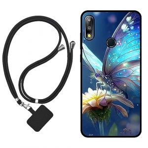 Sunrive Coque Compatible avec ASUS Zenfone Max Pro (M2) ZB631KL,TPU &Eacute;tui Housse Protecteur Souple Gel Mat Back Cover Mignon Motifs Antichoc Case(Papillon,Fleur)+1x Universelle Dragonne (sunrive, neuf)