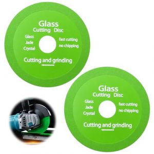 Lot de 2 Disque Coupe Verre, Disque Diamant 100 Carrelage, Disques &agrave; Tron&ccedil;onner pour Verre, Diam&egrave;tre de 20 mm, Carrelage, Porcelaine, Jade, Granit et Marbre, pour Meuleuse d'Angle (Vert) (JiuJieTuGei, neuf)