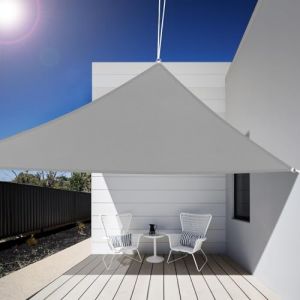 Voile d'ombrage Triangulaire 3x3x3m Imperméable Protection UV 99% Toile Ombrage Dissipation Rapide de la Chaleur Résiste à des Forces de Traction élevées Voile d'ombrage pour Patio Jardin Extérieur (mnertew, neuf)
