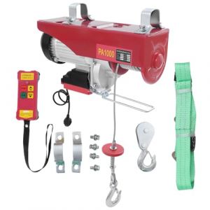 Treuil &eacute;lectrique avec t&eacute;l&eacute;commande 1800 W Palan &agrave; c&acirc;ble Treuil &agrave; cha&icirc;ne, hauteur de levage 12 m avec un c&acirc;ble 500 kg, hauteur de levage 6 m avec deux c&acirc;bles 1000 kg (Neremstore, neuf)