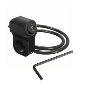 CGEAMDY Interrupteur Guidon Moto, 12v Interrupteur De Guidon De Moto On-off-On, Interrupteur D'éclairage étanche à Bouton-Poussoir En Alliage D'aluminium, Pour Moto, Véhicule Électrique(Noir) (CGE Auto, neuf)