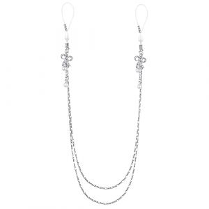 D.Bella Ajustable Faux Anneaux de T&eacute;ton Mamelon Cha&icirc;ne avec CZ Noeud Papillon Faux Piercing T&eacute;ton Mamelon Bijoux de Piercing de Corps pour Femmes (D.Bella, neuf)