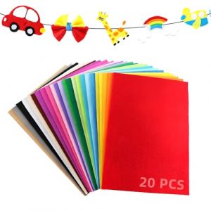 VONJUMA 20 Pcs Feutrine Couleurs Feutrine Non Tissé Doux Feuille De Feutrine Tissu En Feutrine Feutre Tissu Non Tissé Tissu En Feutre Feutrine Loisir Creatif Pour Projet Artisanaux Bricolage Couture (VONJUMA STORE, neuf)