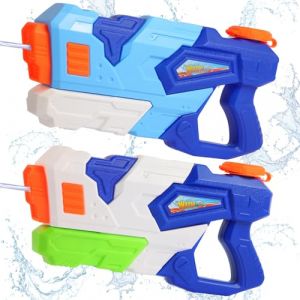 Lekwaiin Pistolet a Eau pour Enfants, 2 Pcs 800ml Haute Capacité Fusil a Eau avec 10 mètres de portée, Pistolets et fusils à Eau Jouets d'été pour Adultes pour Les Plein Air, Piscine, Plage (Lekwaiin, neuf)