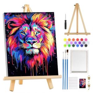 MOGTAA Tigre Peinture Numero Enfant Adulte avec Cadre, Animaux Peinture par Numero Adulte avec Chevalet, DIY Numéro d'Art Kits, Loisirs Créatifs Adultes, pour décoration d'intérieur, 20x30cm (Keleman, neuf)