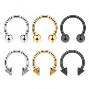 HhBdy Piercing Nez Anneaux 6 Pi&egrave;ces Ensemble Piercing Levre Faux Septum Piercing Anneau Nez Piercing Smiley Bouche Septum Unisexe Anneau &agrave; L&egrave;vres,Boucle D'oreille/Anneau de Nez (Argent/Or/Noir) (Vastness Universe, neuf)