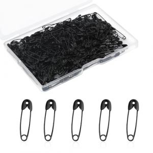 500 Pièces Épingles de Sûreté Petit, 19mm Mini Épingles à Nourrice Épingles de Sûreté pour Vêtements Couture Artisanat Fabrication de Bijoux (Noir) (Jenniy, neuf)