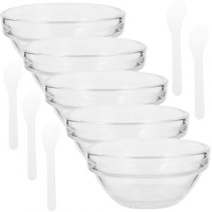 Hemobllo Bol M&eacute;langeur Pour Spa Soi-m&ecirc;me Bol En Verre Compact Et Solide Accessoire Pour Masque Facial Facile &agrave; Transporter Et Utiliser (Leopolerd, neuf)