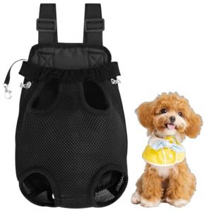 Aurafly Sac &agrave; Dos de Transport pour Chien Chat, Porte Chat Ventral, Maille Respirante Porte Chien pour l'Ext&eacute;rieur, Sac &agrave; Dos Mains Libres &agrave; Sangle R&eacute;glable pour Petits Chiens Chats Chiots (M) (axiangyufei, neuf)