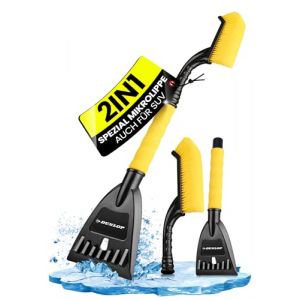 DUNLOP Grattoir &agrave; glace pour voiture avec balai D&eacute;gage rapidement la glace et la neige avec une largeur de 105 mm pour une &eacute;limination douce gr&acirc;ce &agrave; une micro-l&egrave;vre sp&eacute;ciale Grattoir t&eacute;lescopique pour (Shopping Hero, neuf)
