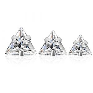 JYNXOR 3 pcs Boucles d'oreilles magnétiques, Boucle Aimantée en Acier Inoxydable Magnétiques Fausse Boucle d'Oreille Femme Zircon Brillant Boucle d Oreille Homme Aimant Cadeaux Noël Valentin, Triangle (SHOPSCAPE INK, neuf)