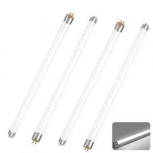Tubes Fluorescents T5 14W, 4 Pack Tube Fluorescent T5 G5 14W 549mm, Blanc Froid 6000K, AC 220V Led Tube CFL 1156LM, Pas de Scintillement, Tubes G5 pour &eacute;clairage de Secours, Cuisine, Armoire, Garage (XALDSMYXGS, neuf)