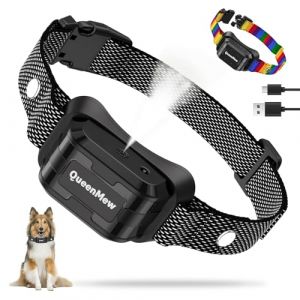Collier Anti Aboiement Chien, Collier Anti Aboiement avec 3 Niveaux de Sensibilit&eacute; et de Pulv&eacute;risation R&eacute;glables, CollierAnti Aboiement Chien Citronnelle &Eacute;tanche et Rechargeable avec 2 Sangles (SOYAO, neuf)