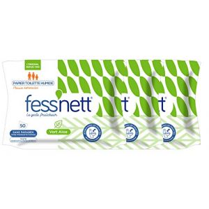 Fess’nett Papier Toilette Humide Pocket Vert Aloe x50 - Formule Testée Dermatologiquement 0% Parabène 0% Phenoxyethanol - Pour Peaux Normales - Lot de 3 (VG shop 13, neuf)