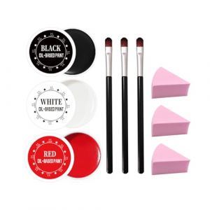 Eazerom Maquillage Halloween, Noir Rouge Blanc de Maquillage,Maquillage Halloween pour Visage,Peinture Visage Corporelle, Kit Maquillage Halloween pour Joker Clown Zombie (GouS-EU, neuf)