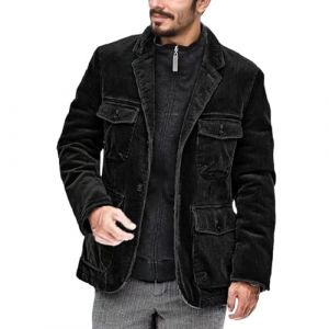 Generisch Veste en velours c&ocirc;tel&eacute; pour homme - Col montant - Veste d'hiver avec poches multiples - Veste de travail en Corduroy - Veste traditionnelle &eacute;paisse - Couleur unie - Confortable - Veste (lixinrui-tushu, neuf)