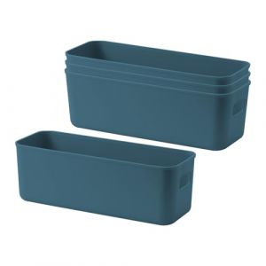 GmeDhc Lot de 4 Boites de Rangement en Plastique épaissi, Panier de Rangement, Bac de Rangement Plastique, Boite Rangement Portable, Pour Cuisine, Salle de Bain, Placard, Bureau, Maquillage (GmeDhc, neuf)