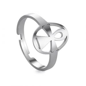 Amaxer Bague croix égyptienne Ankh Croix Égyptienne Clé de vie Amulette Bague ouverte réglable Bijoux Cadeaux pour femmes hommes, rostfreier Stahl (amaxer, neuf)