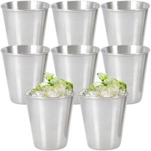 saijer Verres à Shot en Acier Inoxydable,8 Pcs Tasses Gobelet Bière en Acier Inoxydable Empilables et Portables Verre à Shoot Shooter Verre Gobelet à Shoot Verre à Schnaps Whisky Rhum(70 ml) (Saijer, neuf)