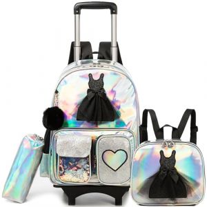 HTgroce Sirène Cartable a Roulette Fille ce2, Cartable Fille Roulette Cartable à Roulette Fille cp,ce1 (Lldaily EUR, neuf)