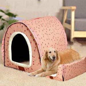 qing yun Grande niche chaude de luxe pour chien et chat - Coussin d'intérieur et de taille XXL - Niche pour chien et chat - Igloo d'intérieur et d'extérieur - Lavable (taille XXL 92 x 68 x 72 cm, E) (ping bu, neuf)