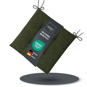 LILENO HOME Lot de 1 coussin de chaise - Vert - 40 x 40 x 4,5 cm - Pour chaise de jardin, cuisine ou salle à manger - Confortable - Résistant aux UV - Pour l'intérieur et l'extérieur (Discount-Deal24, neuf)