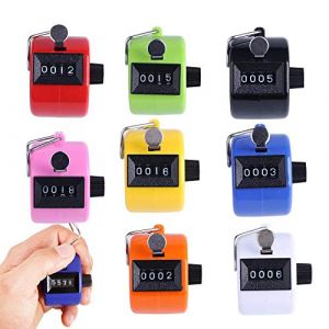 8 pièces Nombre Compteur À Main Compteur Compteur À 4 Chiffres Mécanique Clicker Compteur Assorti Couleur Compteur Tour Lap/Sport/Entraîneur/École/Golf(Jaune Blanc Vert Rose Noir Bleu Rouge Orange) (Mein HERZ, neuf)