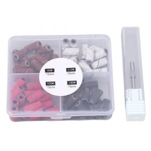 60 bandes abrasives pour l'exercice &eacute;lectrique des ongles, petit kit de bande de pon&ccedil;age pour ongles, outils de manucure p&eacute;dicure avec diff&eacute;rentes grossi&egrave;ret&eacute;s, callosit&eacute;s mortes pour la maison (Ice Cat, neuf)