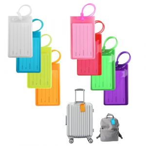 8pcs Etiquette Valise, Etiquette Bagage Valise En Silicone Souple Multicolore, &Eacute;tiquette Valise Avion &Eacute;tiquettes D'identification Pour Valises Sacs De Voyage Et Bagages &Eacute;tiquettes &Agrave; Bagage Assorties (BIVOFU-EU, neuf)