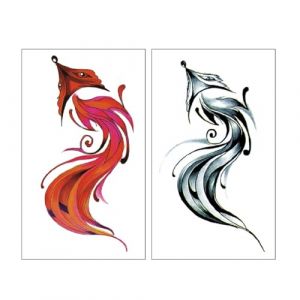 ARYU 10set Autocollants De Tatouage De Renard à Neuf Queues De Style Couple Pour Hommes Et Femmes, Autocollants De Renard Noir Et Rouge RéAlistes Et Sexy Couvrant Les Cicatrices (XCTT, neuf)
