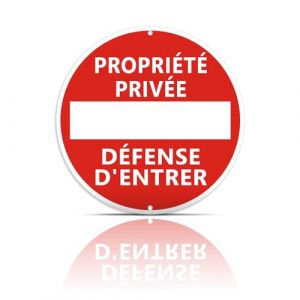 Panneau Propriété Privée Défense d'entrer Aluminium 300 x 300mm, Panneau Propriété Privée Metal Alu Utilisation à L'ExtéRieur Et à L'IntéRieur, Montage Facile Rouge (aimilll, neuf)