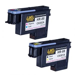 Lucky Bridge HP88 Lot de 2 Têtes d’impression C9381A C9382A, reconditionnées compatibles avec HP Officejet K550 K5400 K8600 L550 L580 L650 L7000 L7400 L7480 L7550 L7555 L7580 (Lucky Bridge inkShop, neuf)