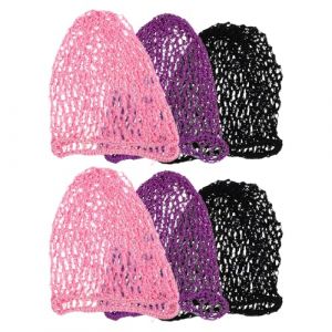 Healeved Lot de 6 filets à cheveux en maille – Bonnet de nuit en tricot rayonne pour femme – Bonnet de nuit en maille multicolore pour soirées et travail (Accompany JY, neuf)