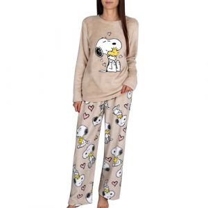 Polaire, Pyjama Deux pi&egrave;ces pour Femme, Pyjama Chaud &agrave; Manches Longues (FR/ES, Num&eacute;rique, 34, Taille Normale, Taille Normale, Snoopy) (Ellsar, neuf)