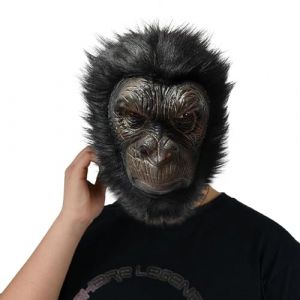 Micacorn Masque de Gorille Masque de Singe Couvre-Chef Masque d'animal Drôle Masques Gorilles Singe Réaliste en Latex Chimpanzé Animal Tête Déguisement pour Halloween Carnaval Fête Costumée (Micacorn, neuf)