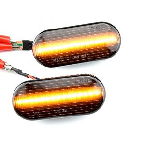 QKLsudua 1 paire de feux de gabarit latéraux à LED dynamiques compatibles avec VW Tran-sporter T5 Polo Golf 3 4 B5 Sha-ran Lu-po Bo-ra Mu-ltivan (QKL-UK, neuf)