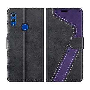 MOBESV Coque pour Honor 10 Lite, Housse en Cuir Magnétique Fonction Stand Étui pour Honor 10 Lite, Noir/Violet (NineFox, neuf)