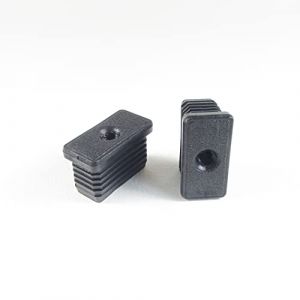 ajile Embout Insert Plastique Rectangulaire Noir pour Tube 40x20 mm épaisseur 1,5 à 2,0 mm Fileté Taraudé Diamètre 8 mm (M8) - Sachet de 4 pièces (ajile - Fabricant Français de Quincaillerie, neuf)